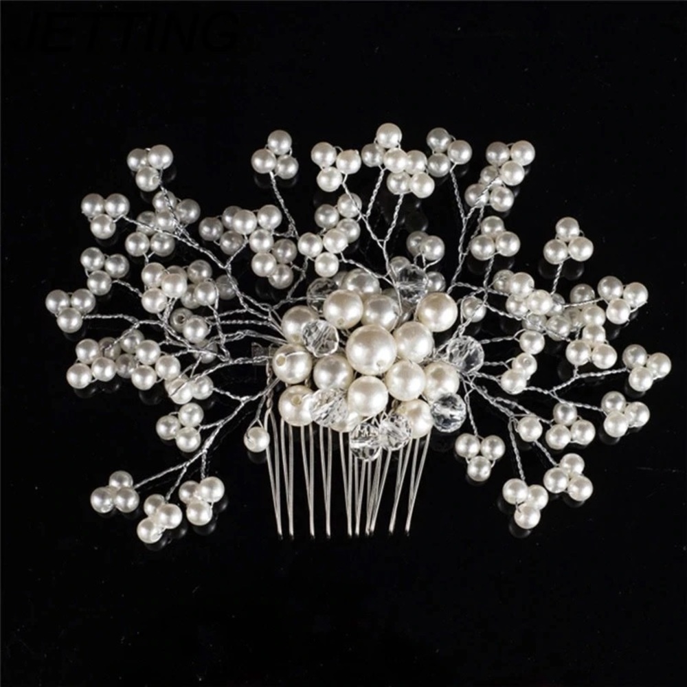 Pearl and Crystal Bridal Hair Combs - Picture 3 of 9